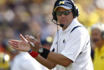 ANN ARBOR, MI - SEPTEMBER 05: Head coach Rich Rodriguez claps after a second quarter field goal against the Western Michigan Broncos vs. Michigan Wolverines on September 5, 2009 at Michigan Stadium in Ann Arbor, Michigan.  (Photo by Gregory Shamus/Getty Images)