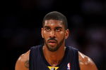 LOS ANGELES - APRIL 12:  O.J. Mayo #32 of the Memphis Grizzlies sets on the court aganst the Los Angeles Lakers on April 12, 2009 at Staples Center in Los Angeles, California.   NOTE TO USER: User expressly acknowledges and agrees that, by downloading and/or using this Photograph, user is consenting to the terms and conditions of the Getty Images License Agreement. (Photo by Stephen Dunn/Getty Images)