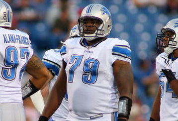 ORCHARD PARK, NY - SEPTEMBER 3:  Jonathan Scott #79 of the Detroit Lions looks on during the preseason game against the Buffalo Bills at Ralph Wilson Stadium on September 3, 2009 in Orchard Park, New York. (Photo by Rick Stewart/Getty Images)