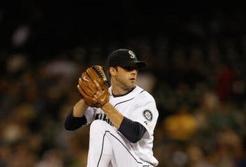 SEATTLE - MAY 21:  Brandon Morrow #35 of the Seattle Mariners pitches against the Los Angeles Angels of Anaheim during the game on May 21, 2009 in Seattle, Washington. (Photo by Otto Greule Jr/Getty Images) 