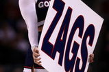 PORTLAND, OR - MARCH 19:  A Gonzaga Bulldogs cheerleader looks on during a break in the action while taking on the Akron Zips during the first round of the NCAA Division I Men's Basketball Tournament at the Rose Garden on March 19, 2009 in Portland, Oregon.  (Photo by Jonathan Ferrey/Getty Images)