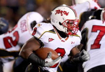 BERKELEY, CA - SEPTEMBER 05:  Davin Meggett #8 of the Maryland Terrapins runs with the ball during their game against the California Golden Bears at California Memorial Stadium on September 5, 2009 in Berkeley, California.  (Photo by Ezra Shaw/Getty Images)