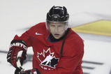 CALGARY, AB - AUGUST 24: Dany Heatley skates during the second practice of the Team Canada Olympic Orientation Camp on August 24, 2009 at the Pengrowth Saddledome in Calgary, Alberta, Canada. (Photo by Mike Ridewood/Getty Images)