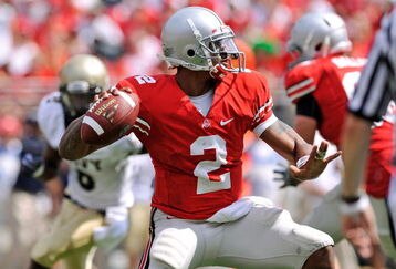 COLUMBUS, OH - SEPTEMBER 05:  Quarterback Terrelle Pryor #2 of the Ohio State Buckeyes prepares to pass against the Navy Midshipmen at Ohio Stadium on September 5, 2009 in Columbus, Ohio.  (Photo by Jamie Sabau/Getty Images)