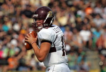 WEST LAFAYETTE, IN - SEPTEMBER 20:  Quarterback Dan LeFevour #13 of the Central Michigan Chippewas during play against the Purdue Boilermakers at Ross-Ade Stadium on September 20, 2008 in West Lafayette, Indiana.  (Photo by Ronald Martinez/Getty Images)
