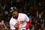 BOSTON - OCTOBER 17:  Dave Roberts #31 of the Boston Red Sox celebrates after scoring the game-tying run on a single by Bill Mueller #11 in the ninth inning against the New York Yankees during game four of the American League Championship Series on October 17, 2004 at Fenway Park in Boston, Massachusetts.  (Photo by Ezra Shaw/Getty Images)