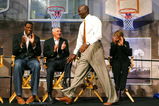 SPRINGFIELD, MA - SEPTEMBER 11:  Michael Jordan prepares to be presented with his Hall of Fame jacket at the Naismith Memorial Basketball Hall of Fame on September 11, 2009 in Springfield, Massachusetts. (Photo by Jim Rogash/Getty Images)