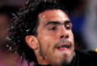 LONDON, ENGLAND - AUGUST 27:  Carlos Tevez of Manchester City celebrates after scoring during the Carling Cup second round match between Crystal Palace and Manchester City at Selhurst Park on August 27, 2009 in London, England.  (Photo by Shaun Botterill/Getty Images)