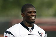 HOUSTON - JULY 31:  Wide receiver Andre Johnson #80 of the Houston Texans during the first day of training camp on July 31, 2009 in Houston, Texas.  (Photo by Bob Levey/Getty Images)