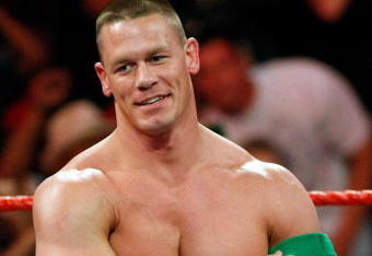 LAS VEGAS - AUGUST 24:  Wrestler John Cena appears in the ring during the WWE Monday Night Raw show at the Thomas & Mack Center August 24, 2009 in Las Vegas, Nevada.  (Photo by Ethan Miller/Getty Images)