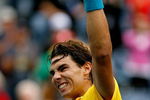 NEW YORK - SEPTEMBER 12:  Rafael Nadal of Spain celebrates after defeating Fernando Gonzalez of Chile in the Men's Singles Quarterfinals match on day thirteen of the 2009 U.S. Open at the USTA Billie Jean King National Tennis Center on September 12, 2009 in the Flushing neighborhood of the Queens borough of New York City.  Nadal defeated Gonzalez 7-6 (7), 7-6 (7), 6-0.  (Photo by Matthew Stockman/Getty Images)