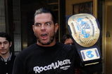 NEW YORK - DECEMBER 18:  Wrestler Jeff Hardy arrives at the WWE and USA Network help U.S Marine Corp Toys for Tots Foundation event at the NBC Experience store on December 18, 2007 in New York City.  (Photo by Bryan Bedder/Getty Images)