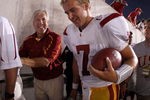 COLUMBUS, OH - SEPTEMBER 13:  Head coach Pete Carroll and Matt Barkley #7 of the Southern California Trojans leave the field after defeating the Ohio State Buckeyes 18-15 on September 13, 2009 at Ohio Stadium in Columbus, Ohio.  (Photo by Gregory Shamus/Getty Images)