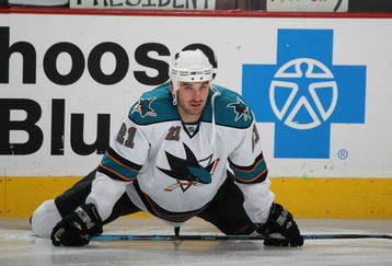 PHILADELPHIA - OCTOBER 22: Alexei Semenov #21 of the San Jose Sharks skates in warmups prior to his game against the Philadelphia Flyers on October 22, 2008 at the Wachovia Center in Philadelphia, Pennsylvania. (Photo by Bruce Bennett/Getty Images)