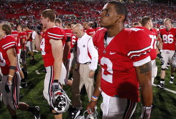 COLUMBUS, OH - SEPTEMBER 13:  Terrelle Pryor #2 of the Ohio State Buckeyes leaves the field after losing 18-15 to the Southern California Trojans on September 13, 2009 at Ohio Stadium in Columbus, Ohio.  (Photo by Gregory Shamus/Getty Images)
