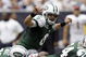 HOUSTON - SEPTEMBER 13: Quarterback Mark Sanchez #6 of the New York Jets calls out the play from the line of scrimmage at Reliant Stadium on September 13, 2009 in Houston, Texas. (Photo by Bob Levey/Getty Images)