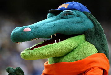 ATLANTA - MARCH 14:  The University of Florida Gators mascot entertains the fans during the SEC Men's Basketball Tournament Championship game against the University of Kentucky Wildcats at the Georgia Dome on March 14, 2004 in Atlanta, Georgia. Kentucky defeated Florida 89-73.  (Photo by Doug Pensinger/Getty Images)