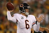 GREEN BAY, WI - SEPTEMBER 13: Jay Cutler #6 of the Chicago Bears passes the ball against the Green Bay Packers on September 13, 2009 at Lambeau Field in Green Bay, Wisconsin. (Photo by Jonathan Daniel/Getty Images)