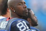 ORCHARD PARK, NY - SEPTEMBER 03:  Terrell Owens #81 of the Buffalo Bills stands on the sidelines during a  preseason game against the Detroit Lions at Ralph Wilson Stadium on September 3, 2009 in Orchard Park, New York.  (Photo by Rick Stewart/Getty Images)