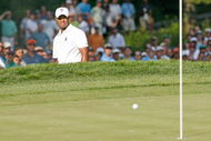NORTON, MA - SEPTEMBER 5:  Tiger Woods works out of a bunker onto the 11th green during the second round of the Deutsche Bank Championship held at TPC Boston on September 5, 2009 in Norton, Massachusetts. (Photo by Jim Rogash/Getty Images)