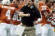 AUSTIN, TX - SEPTEMBER 5: Defensive coordinator Will Muschamp of the Texas Longhorns gets pumped up after a turnover by the Louisiana Monroe Warhawks in the first quarter on September 5, 2009 at Darrell K Royal-Texas Memorial Stadium in Austin, Texas. (Photo by Brian Bahr/Getty Images)