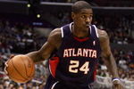 LOS ANGELES, CA - JANUARY 30:  Marvin Williams #24 of the Atlanta Hawks drives to the basket during the game against the Los Angeles Clippers at Staples Center on January 30, 2008 in Los Angeles, California.  The Clippers won 95-88.  NOTE TO USER: User expressly acknowledges and agrees that, by downloading and/or using this Photograph, user is consenting to the terms and conditions of the Getty Images License Agreement. (Photo by Jeff Gross/Getty Images)