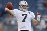 SEATTLE - SEPTEMBER 03: Quarterback Jeff Garcia #7 of the Oakland Raiders looks to pass before the game against the Seattle Seahawks on September 3, 2009 at Qwest Field in Seattle, Washington. (Photo by Otto Greule Jr/Getty Images)    