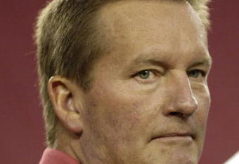 TAMPA, FL - OCTOBER 19: Commentator Jim Fassel during warmups as the Seattle Seahawks play the Tampa Bay Buccaneers at Raymond James Stadium on October 19, 2008 in Tampa, Florida.  (Photo by Al Messerschmidt/Getty Images) 