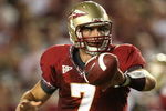 TALLAHASSEE, FL - SEPTEMBER 07: Quarterback Christian Ponder #7 of the Florida State Seminoles pitches the ball on an option play during action against the Miami Hurricanes at Doak Campbell Stadium on September 7, 2009 in Tallahassee, Florida.  (Photo by Doug Benc/Getty Images)