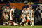 MIAMI - JANUARY 08:  The Florida Gators defense celebrates after the stopped Chris Brown #29 of the Oklahoma Sooners on a fourth and goal play in the second quarter during the FedEx BCS National Championship game at Dolphin Stadium on January 8, 2009 in Miami, Florida.  (Photo by Doug Benc/Getty Images)