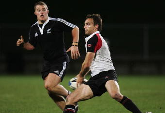 ROTORUA, NEW ZEALAND - JUNE 21:  Ed Fairhurst of Canada looks to pass the ball during the match between the New Zealand Under 21's and Canada at Rotorua International Stadium on June 21, 2007 in Rotorua, New Zealand.  (Photo by Phil Walter/Getty Images) 