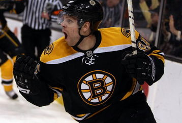 BOSTON - APRIL 16:  Phil Kessel #81 of the Boston Bruins celebrates his goal in the first period against the Montreal Canadiens during Game One of the Eastern Conference Quarterfinals of the 2009 Stanley Cup playoffs on April 16, 2009 at the TD Banknorth Garden in Boston, Massachusetts.  (Photo by Elsa/Getty Images)