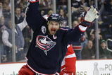 COLUMBUS, OH - APRIL 23:  Rick Nash #61 of the Columbus Blue Jackets celebrates scoring a goal against the Detroit Red Wings during Game Four of the Western Conference Quarterfinals of the 2009 Stanley Cup Playoffs on April 23, 2009 at the Nationwide Arena in Columbus, Ohio. The Red Wings defeated the Blue Jackets 6-5 to sweep the series in 4 games. (Photo by Claus Andersen/Getty Images)