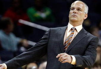 CHARLOTTE, NC - MARCH 16:  Head coach Jay Triano of the Toronto Raptors watches his team in action against the Charlotte Bobcats during their game at Time Warner Cable Arena on March 16, 2009 in Charlotte, North Carolina.  NOTE TO USER: User expressly acknowledges and agrees that, by downloading and/or using this Photograph, user is consenting to the terms and conditions of the Getty Images License Agreement.  (Photo by Streeter Lecka/Getty Images)