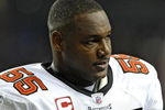 ATLANTA - DECEMBER 14: Linebacker Derrick Brooks #55 of the Tampa Bay Buccaneers watches play against the Atlanta Falcons at the Georgia Dome on December 14, 2008 in Atlanta, Georgia.  (Photo by Al Messerschmidt/Getty Images) 