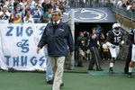 STATE COLLEGE, PA - SEPTEMBER 12: Head coach Joe Paterno of the Penn State Nittany Lions walks on to the field before the start of their game against the Syracuse Orangemen  at Beaver Stadium  September 12, 2009 in State College, Pennsylvania.  (Photo by Chris Gardner/Getty Images)