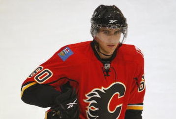 MISSISSAUGA, CANADA - AUGUST 26:  Mikael Backlund #60 of the Calgary Flames skates during the Upper Deck NHL Rookie Debut on August 26, 2009 at the Hershey Centre in Mississauga, Ontario.  (Photo By Dave Sandford/Getty Images)