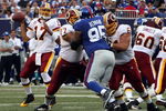 EAST RUTHERFORD, NJ - SEPTEMBER 13:  Jason Campbell #17 of the Washington Redskins looks to throw a pass against the New York Giants on September 13, 2009 at Giants Stadium in East Rutherford, New Jersey.  (Photo by Jim McIsaac/Getty Images)
