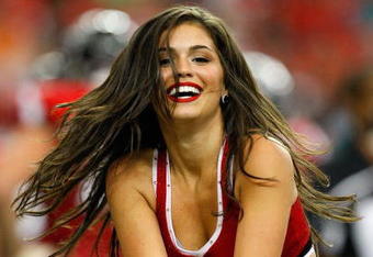 ATLANTA - SEPTEMBER 13:  A cheerleader for the Atlanta Falcons dances during the game against the Miami Dolphins at Georgia Dome on September 13, 2009 in Atlanta, Georgia.  (Photo by Kevin C. Cox/Getty Images)
