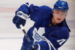 TORONTO - SEPTEMBER 29:  Jiri Tlusty #11 of the Toronto Maple Leafs warms up prior to their NHL preseason game against the St.Louis Blues at the Air Canada Centre on September 29, 2008 in Toronto, Ontario, Canada. The Leafs defeated the Blues 4-3 in shootout overtime. (Photo By Dave Sandford/Getty Images)