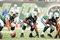 EAST RUTHERFORD, NJ - NOVEMBER 04: Nick Mangold #74, Adrien Clarke #61 and D'Brickashaw Ferguson #60 of the New York Jets get ready on the line against the Washington Redskins during their game on November 4, 2007 at Giants Stadium in East Rutherford, New Jersey. (Photo by Al Bello/Getty Images) 