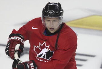 CALGARY, AB - AUGUST 24: Dany Heatley skates during the second practice of the Team Canada Olympic Orientation Camp on August 24, 2009 at the Pengrowth Saddledome in Calgary, Alberta, Canada. (Photo by Mike Ridewood/Getty Images)