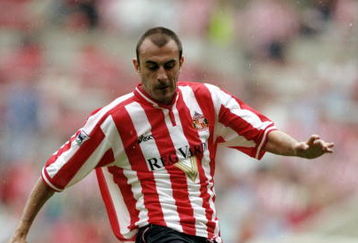 11 Sep 1999: Daniel Dichio of Sunderland in action in the Premiership match against Leicester, played at the Stadium of Light in Sunderland, England. Sunderland won the match 2-0. \ Mandatory Credit: Alex Livesey /Allsport