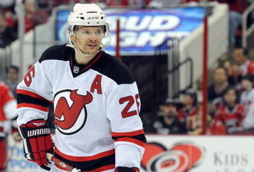 RALEIGH, NC - APRIL 26: Patrik Elias #26 of the the New Jersey Devils skates as he waits for a face-off in the first period of Game Six of the Eastern Conference Quarterfinals of the 2009 Stanley Cup Playoffs against the Carolina Hurricanes on April 26, 2009 at the RBC Center in Raleigh, North Carolina. (Photo by Steve Dykes/Getty Images)