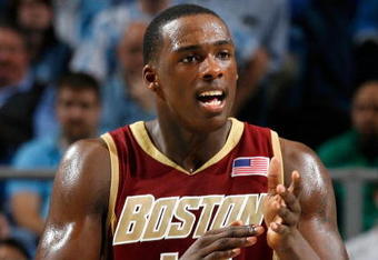 CHAPEL HILL, NC - JANUARY 4:  Rakim Sanders #15 of the Boston College Eagles reacts after a play during their game against the North Carolina Tar Heels on January 4, 2009 at the Dean E. Smith Center in Chapel Hill, North Carolina.  The Boston College Eagles defeated the North Carolina Tar Heels 85-78. (Photo by Kevin C. Cox/Getty Images)