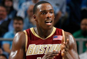 CHAPEL HILL, NC - JANUARY 4:  Rakim Sanders #15 of the Boston College Eagles reacts after a play during their game against the North Carolina Tar Heels on January 4, 2009 at the Dean E. Smith Center in Chapel Hill, North Carolina.  The Boston College Eagles defeated the North Carolina Tar Heels 85-78. (Photo by Kevin C. Cox/Getty Images)