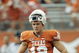 AUSTIN, TX - SEPTEMBER 5: Quarterback Colt McCoy #12 of the Texas Longhorns looks on during their game against the Louisiana Monroe Warhawks on September 5, 2009 at Darrell K Royal-Texas Memorial Stadium in Austin, Texas. The Longhorns defeated the Warhawks 59-20. (Photo by Brian Bahr/Getty Images)