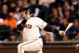 SAN FRANCISCO - AUGUST 26:  Bengie Molina #1 of the San Francisco Giants hits a pinch hit 3 run home run to give the Giants a 4-3 lead in the eighth inning of their game against the Arizona Diamondbacks at AT&T Park on August 26, 2009 in San Francisco, California.  (Photo by Ezra Shaw/Getty Images for Reebok)