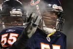 CHICAGO - DECEMBER 22: Lance Briggs #55 of the Chicago Bears celebrates a defensive stop against the Green Bay Packers on December 22, 2008 at Soldier Field in Chicago, Illinois. The Bears defeated the Packers 20-17 in overtime. (Photo by Jonathan Daniel/Getty Images)