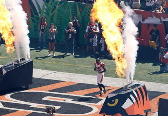 CINCINNATI, OH - SEPTEMBER 13:  Wide receiver Chad Ochocinco #85 of the Cincinnati Bengals runs on the field during introductions prior to the game against the Denver Broncos at Paul Brown Stadium on September 13, 2009 in Cincinnati, Ohio. The Broncos defeated the Bengals 12-7. (Photo by Scott Boehm/Getty Images)